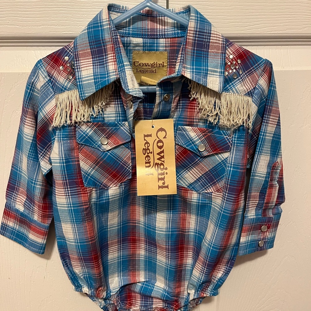 Very cute red, white and blue girls western shirt